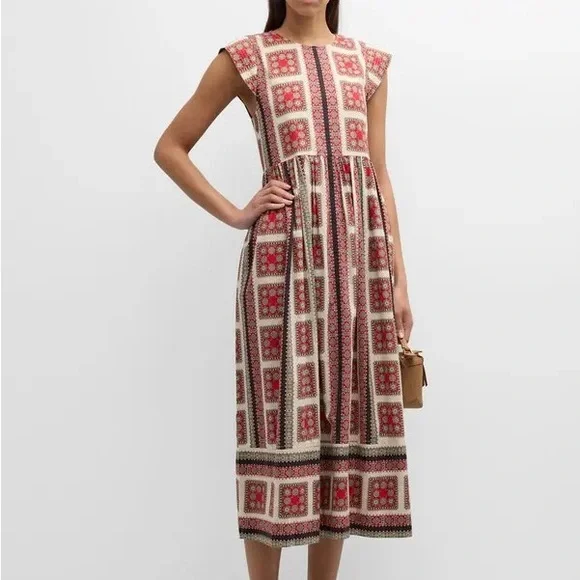 THE GREAT. Tulsa Dress in Westward Bandana print - Picture 4 of 4